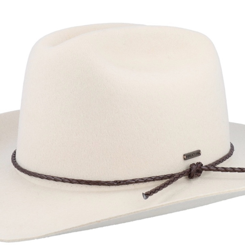 Brixton Cream Cowboy Hat color Dove with braided band